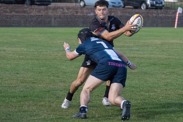 Patrick Anderson in possession for Southern Knights during their 38-34 defeat at Heriot's on Saturday (Photo: Jonathan Cruickshank)