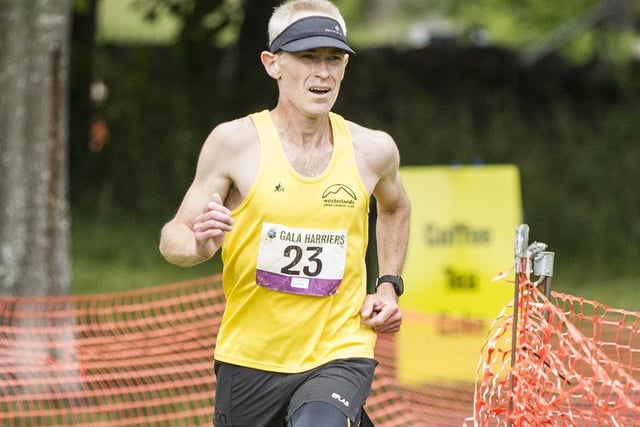 Iain Stewart, of Glasgow's Westerlands Cross-Country Club, was runner-up in 2022's Eildon Three-Hill Race on Saturday in a time of 41:06