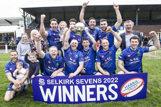 Jed-Forest celebrating winning 2022's Selkirk Sevens (Pic: Bill McBurnie)