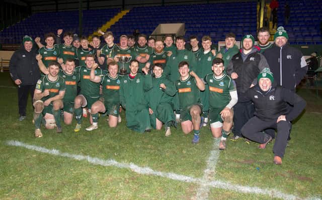 The victorious Hawick team with the Skelly Cup (all pictures by Bill McBurnie)