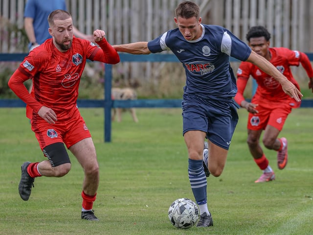 Louie Grahame in action for Vale of Leithen during their 3-2 defeat hosting Hawick Royal Albert on Saturday (Photo: Hilary Isaac)