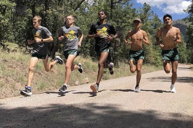 Hawick's Thomas MacAskill, second from left, on the run in Arizona