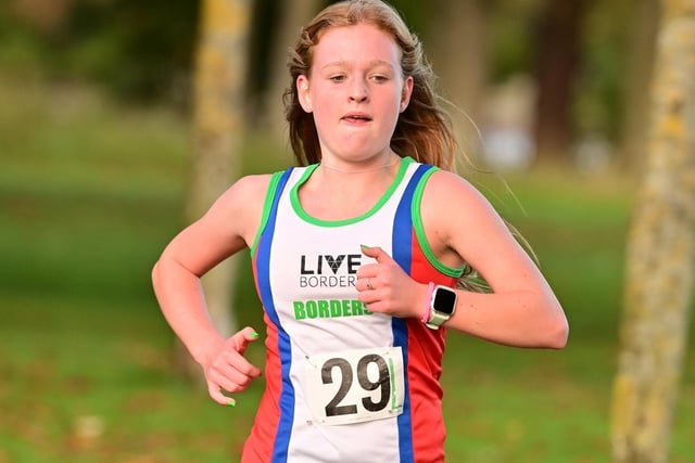Gala Harriers under-17 Poppy Lunn competing at Scottish Athletics' east district cross-country league meeting at Kirkcaldy on Saturday