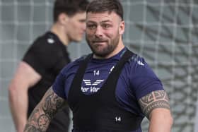 Rory Sutherland taking part in a Scotland training session at Edinburgh's Oriam on Monday (Photo by Craig Williamson/SNS Group/SRU)