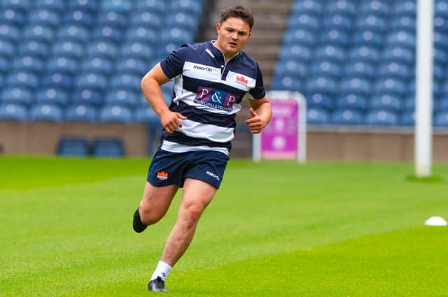 Patrick Harrison during an Edinburgh Rugby training session at the city's BT Murrayfield (Photo: Scottish Rugby/SNS Group)