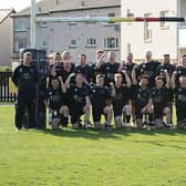 Berwick Rugby Club's jubilant squad celebrate winning promotion at the end of last season