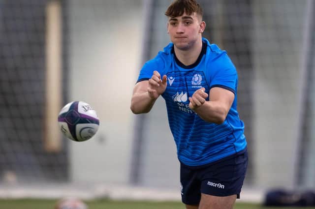 Hawick's Rhys Tait at a Scotland under-20s training session earlier this month in Edinburgh (Photo by Alan Harvey/SNS Group/Scottish Rugby)
