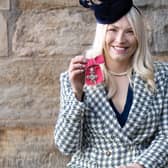 Wheelchair athlete Samantha Kinghorn after being made an MBE at the Palace of Holyroodhouse in Edinburgh in January (Pic: Lesley Martin/pool/Getty Images)