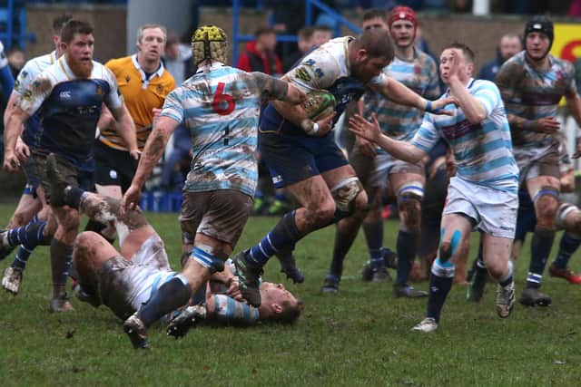 Jed-Forest losing 33-28 at home to Edinburgh Accies on Saturday (Pic: Steve Cox)