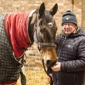 Hawick racehorse trainer Donald Whillans with another of his horses, Stolen Money, also a winner at Ayr (Pic: Bill McBurnie)