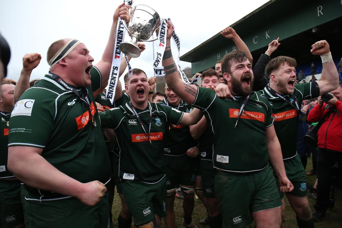 Hawick Rugby Coach In photos: Hawick players and fans celebrating winning rugby’s Tennent ...