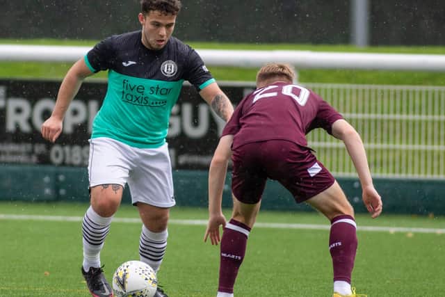 Nicky Reid in possession for Gala Fairydean Rovers versus Heart of Midlothian during their 1-1 draw on Saturday (Pic: Thomas Brown)