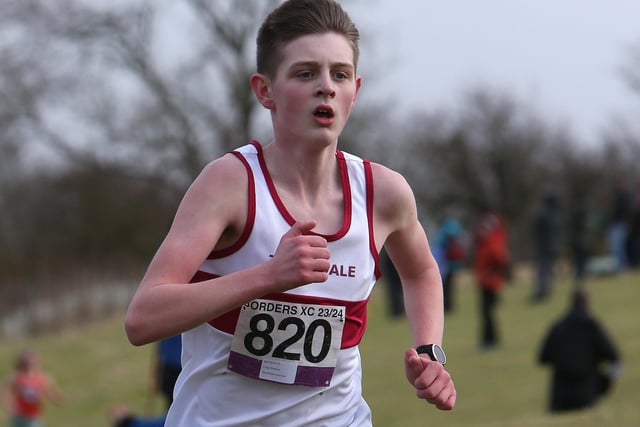 Teviotdale Harriers under-15 Craig Watson finished 11th in 13:59 at Sunday's Borders Cross-Country Series junior race at Denholm
