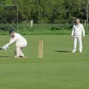 Manderston skipper Richard Thomson sweeps (picture by Ed Richards)