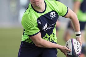 New Doncaster Knights recruit Rhys Tait during a Scotland under-20s training session at the Oriam in Edinburgh in February 2022 (Photo by Mark Scates/SNS Group/SRU)