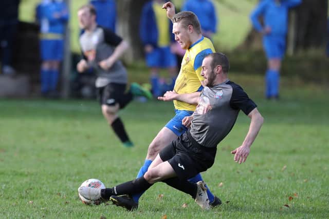 Ancrum beating Selkirk Victoria 6-1 at home in the Border Amateur Football Association's B division on Saturday (Pic: Brian Sutherland)