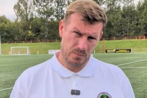 Berwick Rangers manager Kevin Haynes after Saturday’s 2-0 defeat away to Broxburn Athletic (Image: Berwick Rangers TV)