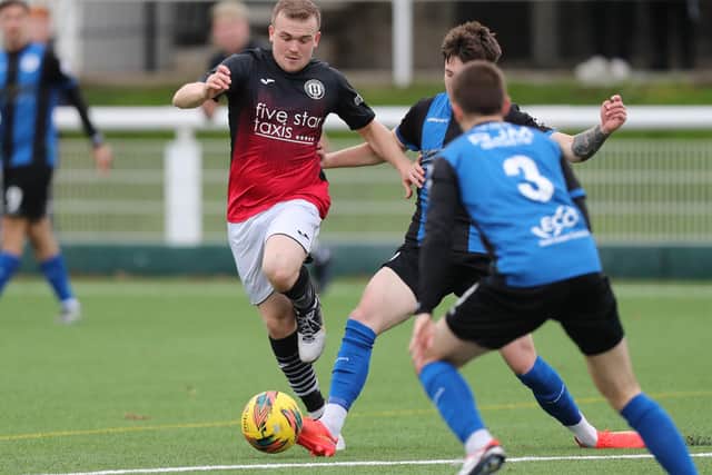 Liam Watt on the advance for Gala Fairydean Rovers during their 4-1 loss at home to Cumbernauld Colts on Saturday (Photo: Brian Sutherland)