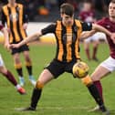 Lewis Barr in action for Berwick Rangers against Linlithgow Rose prior to his 75th-minute sending-off (Photo: Ian Runciman)