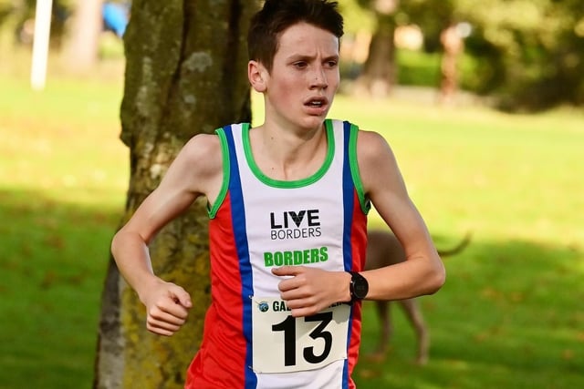 Under-17 Irvine Welsh competing for the Borders at Scottish Athletics' east district cross-country league meeting at Kirkcaldy on Saturday