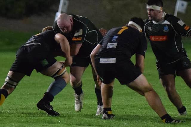 Nicky Little in possession for Hawick as they beat Currie Chieftains 38-26 at home at Mansfield Park on Friday (Photo: Malcolm Grant)