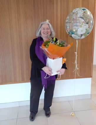 Steph Bell celebrates her retirement from Borders College.