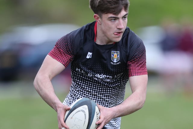 Kelso's Archie Barbour on the ball at 2024's Langholm Sevens on Saturday (Photo: Brian Sutherland)