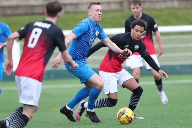 Bo'ness United in possession during their 5-1 win away to Gala Fairydean Rovers on Saturday (Photo: Brian Sutherland)