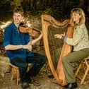 Fiddle player Charlie Stewart and harpist Rebecca Hill will perform at Fogo Kirk on October 18.