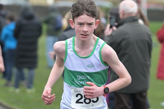Gala Harriers' Archie Dalgliesh was sixth under-15 boy in 12:45 at Sunday's Scottish Athletics young athletes' road races at Greenock