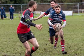 James Dow on the ball for Peebles during their 12-10 loss at home to Lasswade on Saturday (Pic: Stephen Mathison)