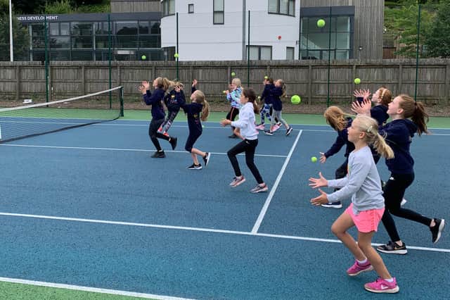 A group tennis session in Hawick