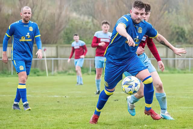 Eyemouth United Amateurs on the attack against St Boswells at the weekend (Pic: Stuart Fenwick)