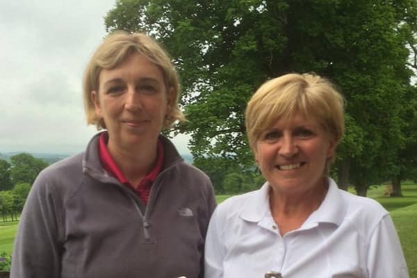 Alison Rutherford, right, with clubmate Diane Cassidy, who defeated her in last weekend's Ladies Championship final at Selkirk.