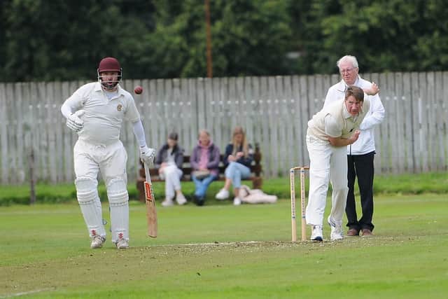 Ex-Yorkshire and Scotland bowler John Blain bowling for Selkirk