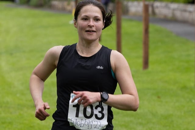 Moorfoot Runner Pamella Swalwell was 30th to finish overall in a time of 1:14:38