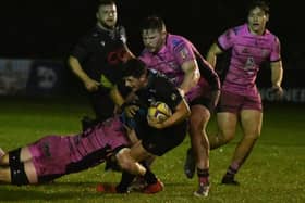 Patrick Anderson on the ball for Southern Knights at Ayrshire Bulls on Friday night (Photo: George McMillan)