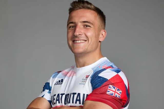 Team GB rugby sevens player Ross McCann at a kitting-out session in June (Photo by Karl Bridgeman/Getty Images for British Olympic Association)