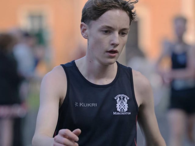 Gregor Adamson at 2026’s Scottish Schools Athletics Association road-race championships, held in Fife this month (Photo: Neil Renton)