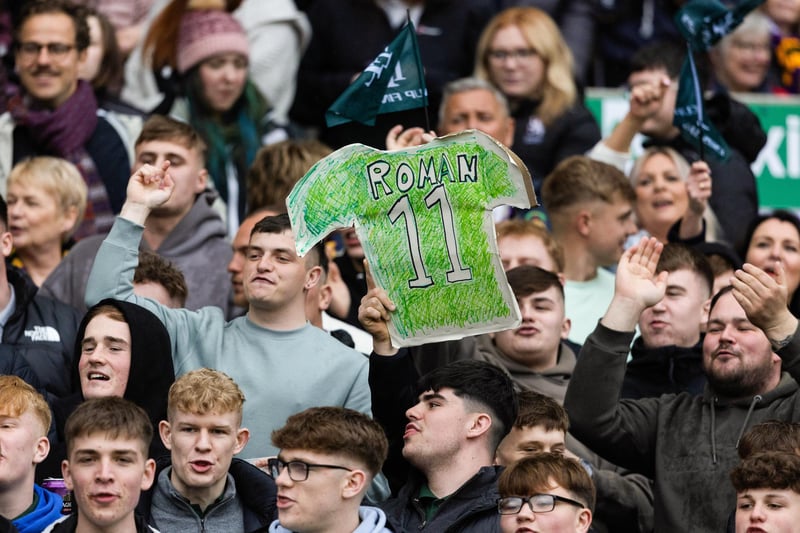Hawick rugby  fans showing their support for their No 11, Ronan McKean, at Saturday's Scottish cup final at Edinburgh's Murrayfield Stadium on Saturday