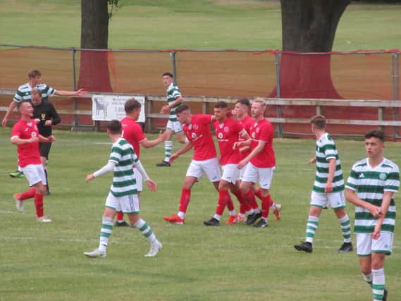 Rovers celebrate (Library pic courtesy Peebles Rovers)