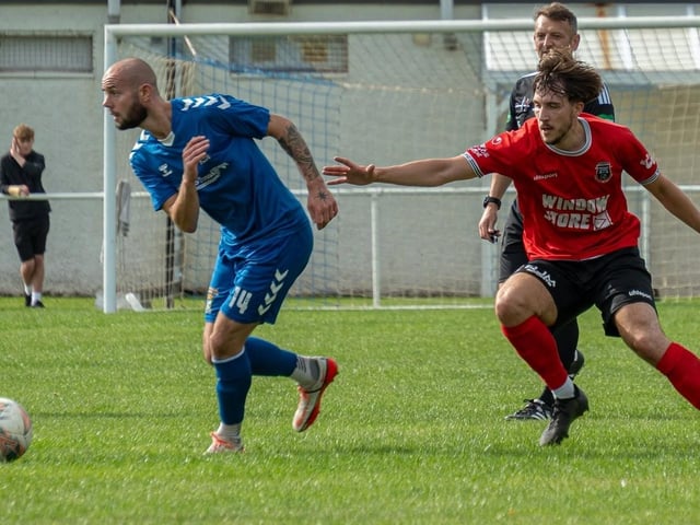 Rhys Bloomfield on the ball for Coldstream during their 4-4 draw at home to Kirkcaldy and Dysart on Saturday (Photo: Julie Russell)