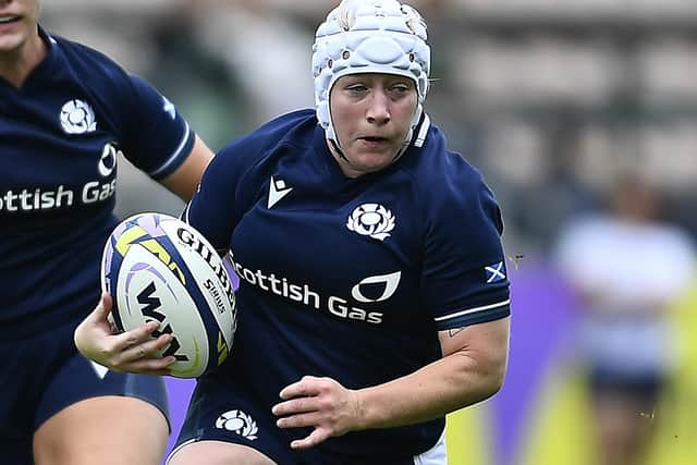 Lana Skeldon playing in Scotland's WXV 2 match against USA at Cape Town's Athlone Stadium in South Africa last Friday (Photo by Ashley Vlotman/Gallo Images/Getty Images)