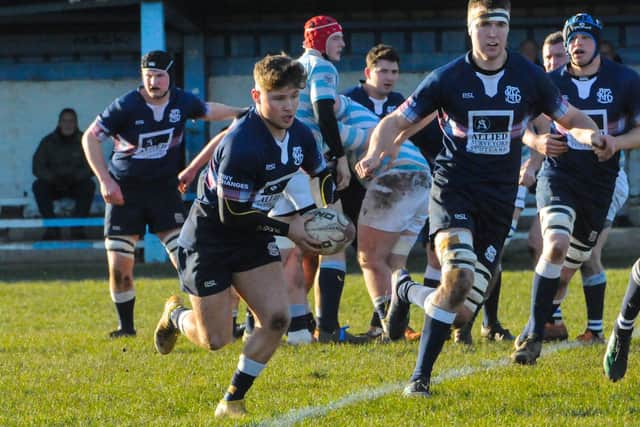Ethan McVicker on the ball for Selkirk versus Edinburgh Accies at the weekend (Pic: Grant Kinghorn)