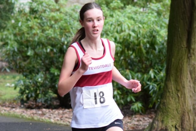 Jessica Smith won the under-15 and under-17 girls' SC Birch Memorial Cup at Teviotdale Harriers' 2023 club championships at Hawick's Wilton Lodge Park on Saturday
