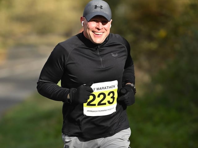 Garry Douglas was 14th in 1:40:20 at the latest Jedburgh Running Festival’s half-marathon on Sunday (Photo: Neil Renton)