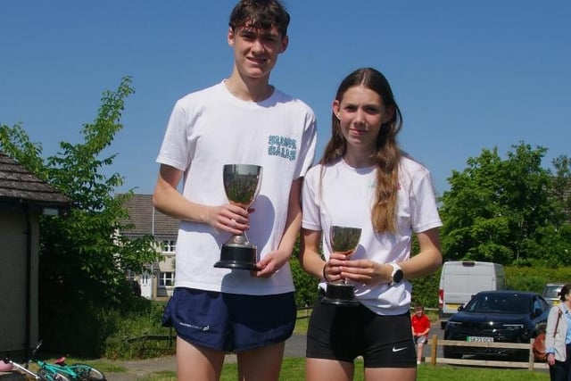 St Boswells village race's 2023 champions, Cameron and Kirsty Rankine