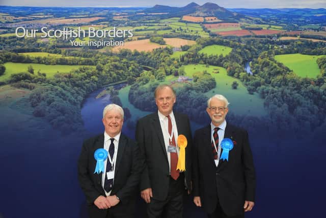 Kelso and District Councillors Tom Weatherston (Con), Euan Robson (Lib Dem) and Simon Mountford (Con).