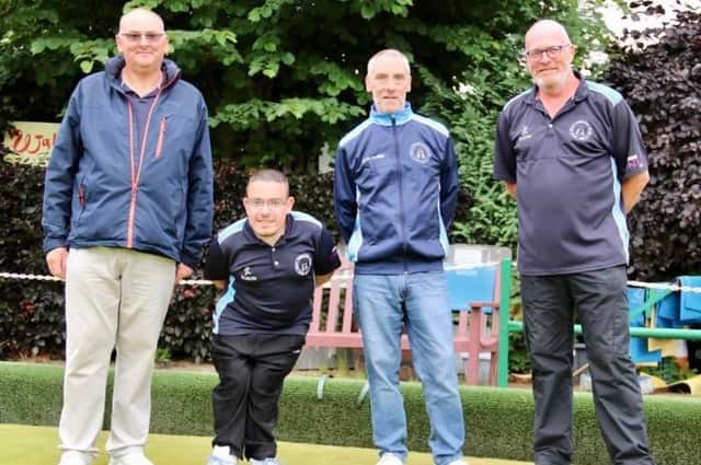 Rinks and Pairs contest winners at Gala Bowling Club - Paul Porter, Danny Porter, Steven Graham and Steve Currie