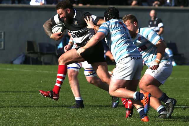 Bruce McNeil on the charge for Kelso against Edinburgh Academical at home at Poynder Park on Saturday (Photo: Steve Cox)